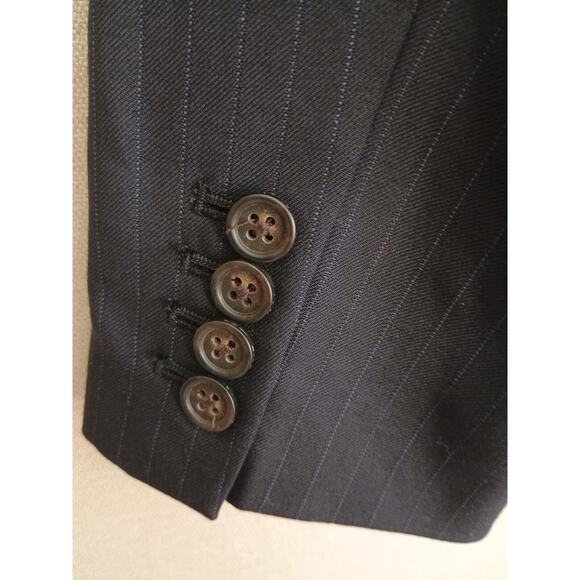 J. Crew Blazer Women 12P Navy Striped 1035 Super 120s Wool Career Jacket Pocket - Picture 10 of 14